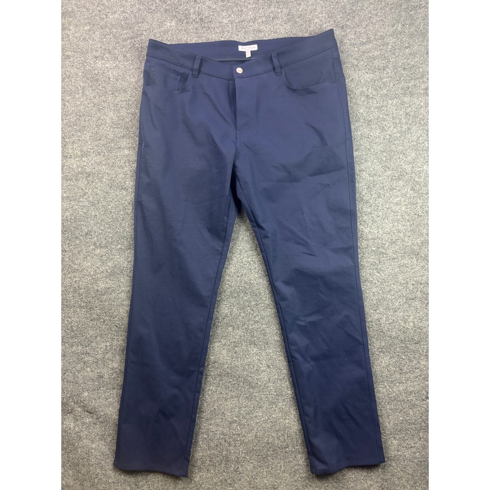 Peter Millar eb66 Performance Pants Mens 38/32 Blue Classic Fit Golf Trousers‎